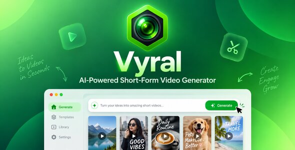 Vyral – AI-Powered Short-Form Video Generator SaaS Platform