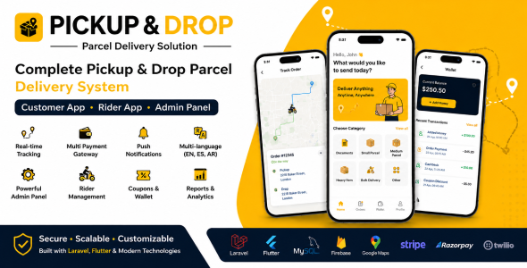 Pickup & Drop – Courier & Parcel Delivery App (Ready to Use)