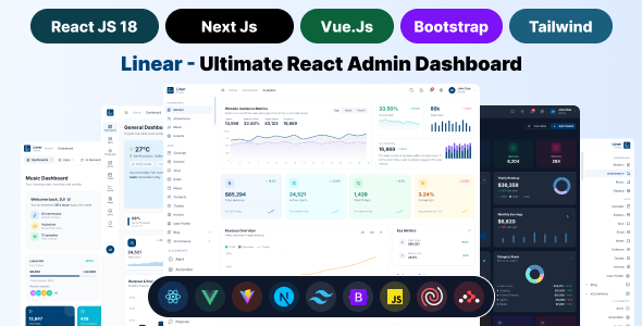 Liner – Premium React, Vuejs, Next.js, Bootstrap 5 HTML, Tailwindcss Admin Dashboard Template