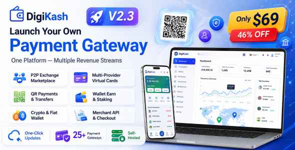 DigiKash – Complete Payment Gateway & Crypto Digital Wallet 2.3.2
