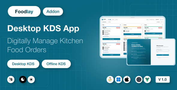 Foodlay KDS | Kitchen Display System Desktop Add-on