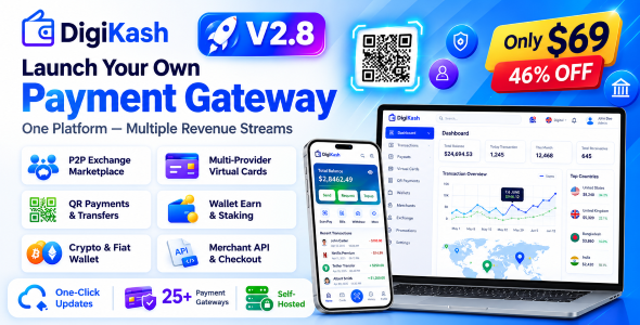 DigiKash – Complete Payment Gateway & Crypto Digital Wallet 2.8