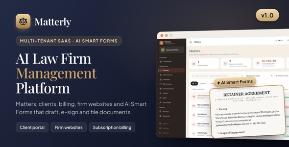 Matterly – AI Law Firm Management SaaS With Smart Forms 1.3