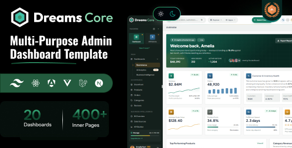 Dreams Core – Multi Purpose Tailwind CSS Admin HTML Template