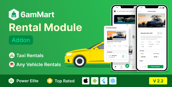 6amMart Car Rental Module Addon 2.2