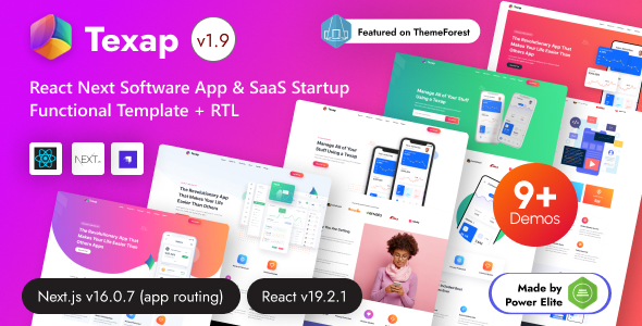 Texap – React Nextjs SaaS & Software App Startup Template with Strapi
